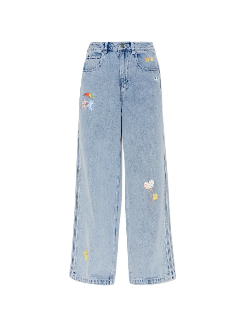 adidas Care Bears high rise wide leg denim pants - Blu
