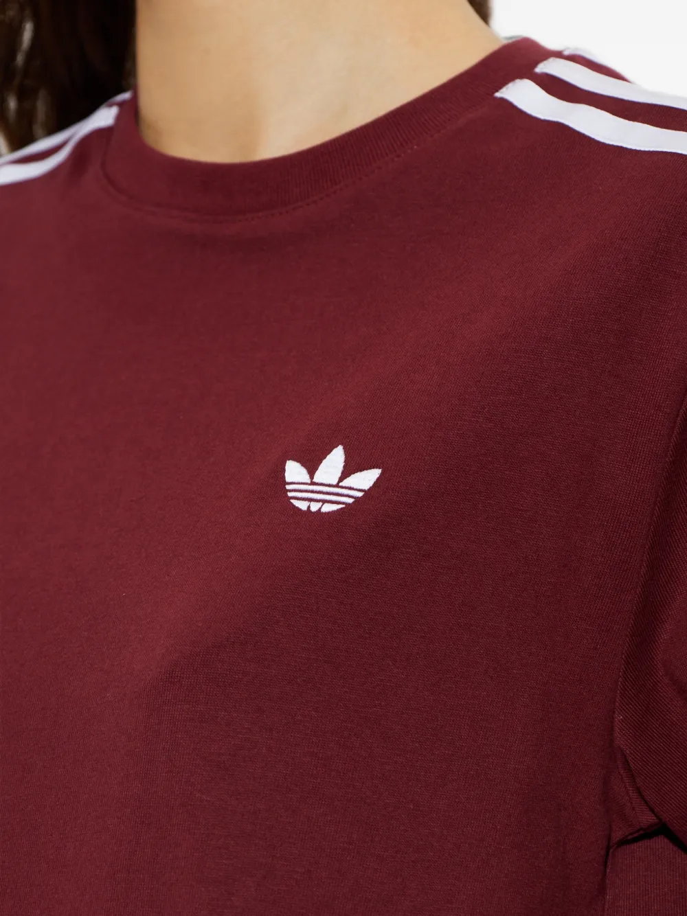 adidas ruffle-trim logo-embroidered T-shirt Rood