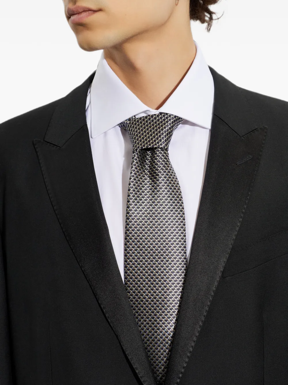 Brioni Geometric-pattern Silk Tie In Multi