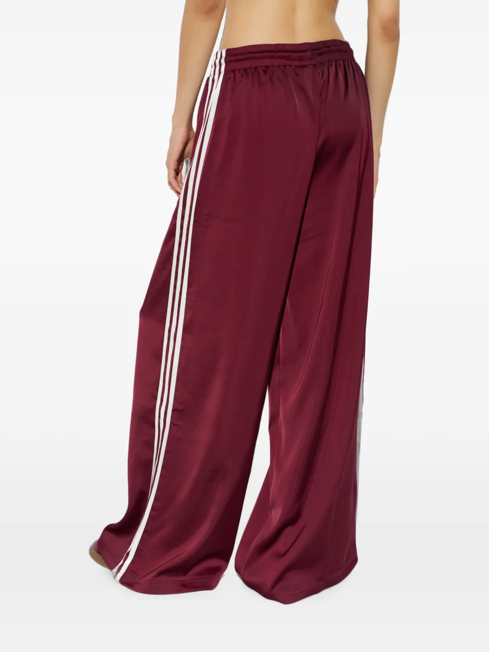 adidas side-stripe wide-leg trousers Rood