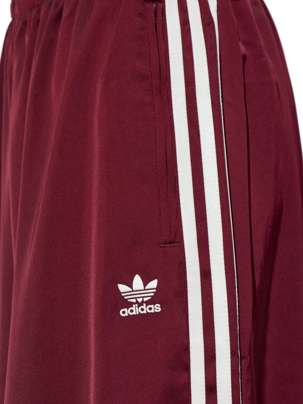 adidas side-stripe wide-leg trousers Rood
