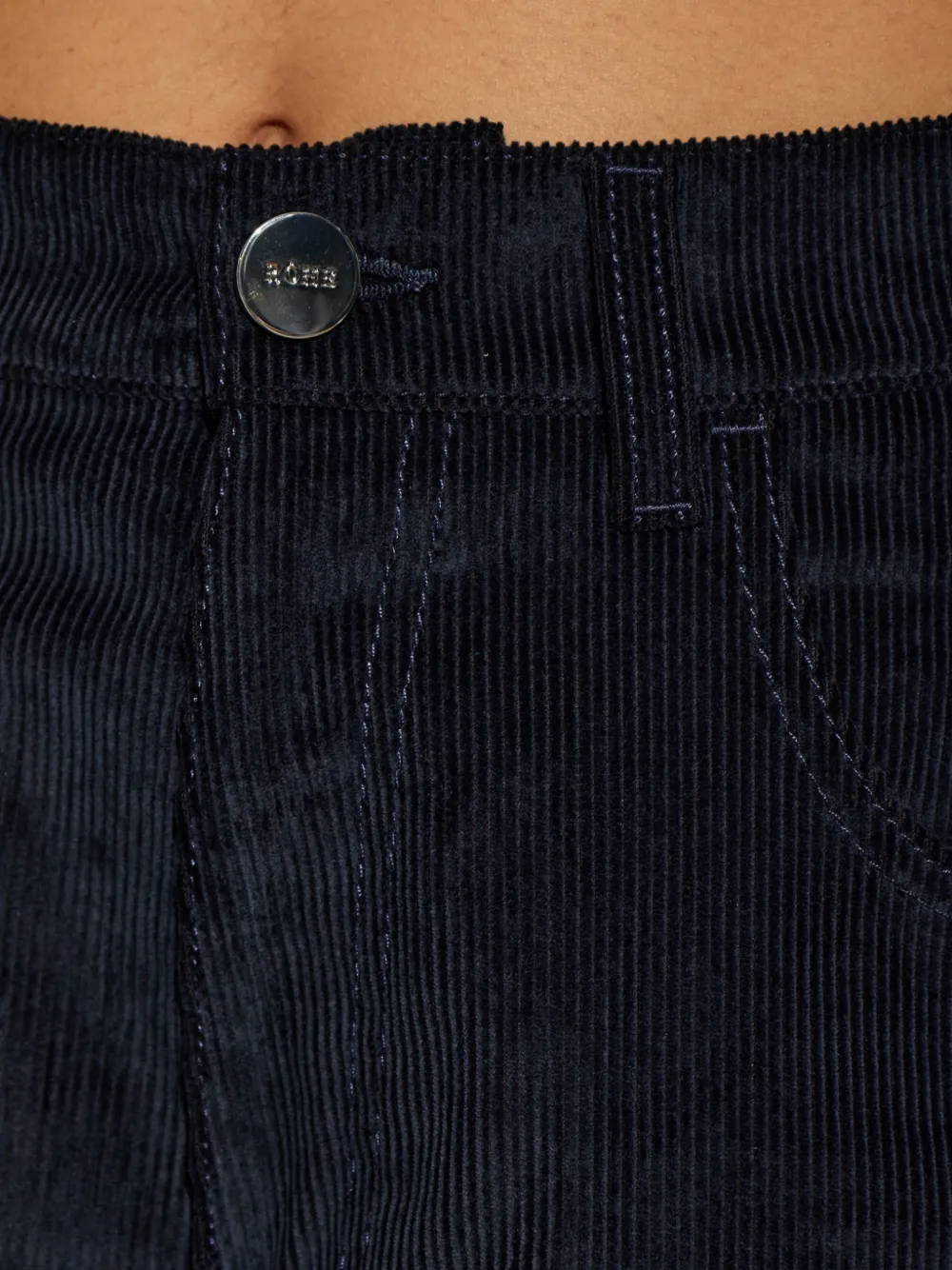 Róhe Buttoned Corduroy Trousers in Blue, view 5