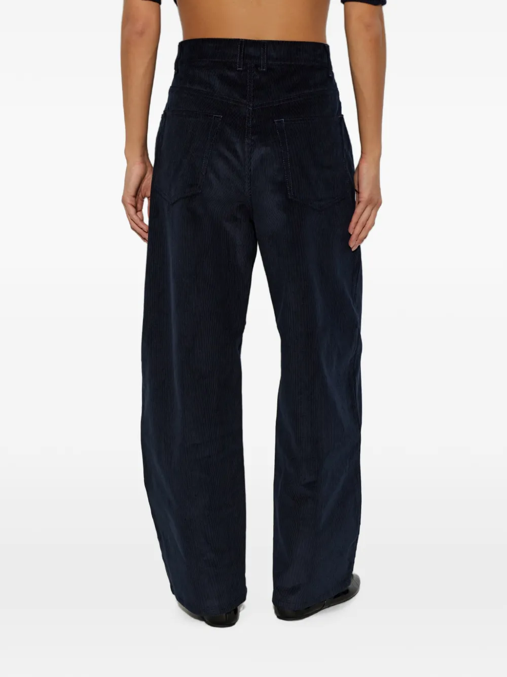 Róhe Buttoned Corduroy Trousers in Blue, view 4