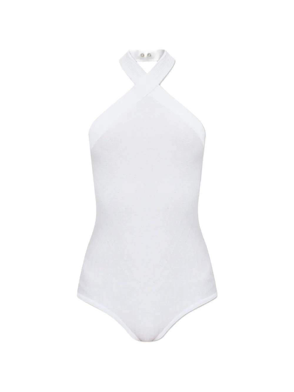 Balmain sequin-embellished halterneck bodysuit - Bianco