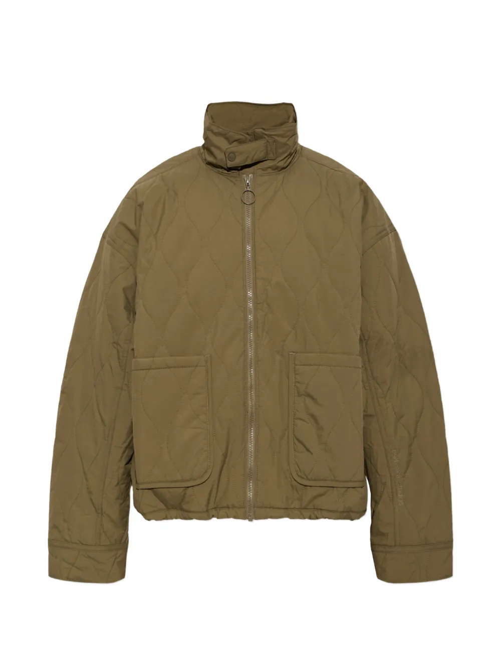 Rethinkit Studios Quilted High-neck Jacket In Green