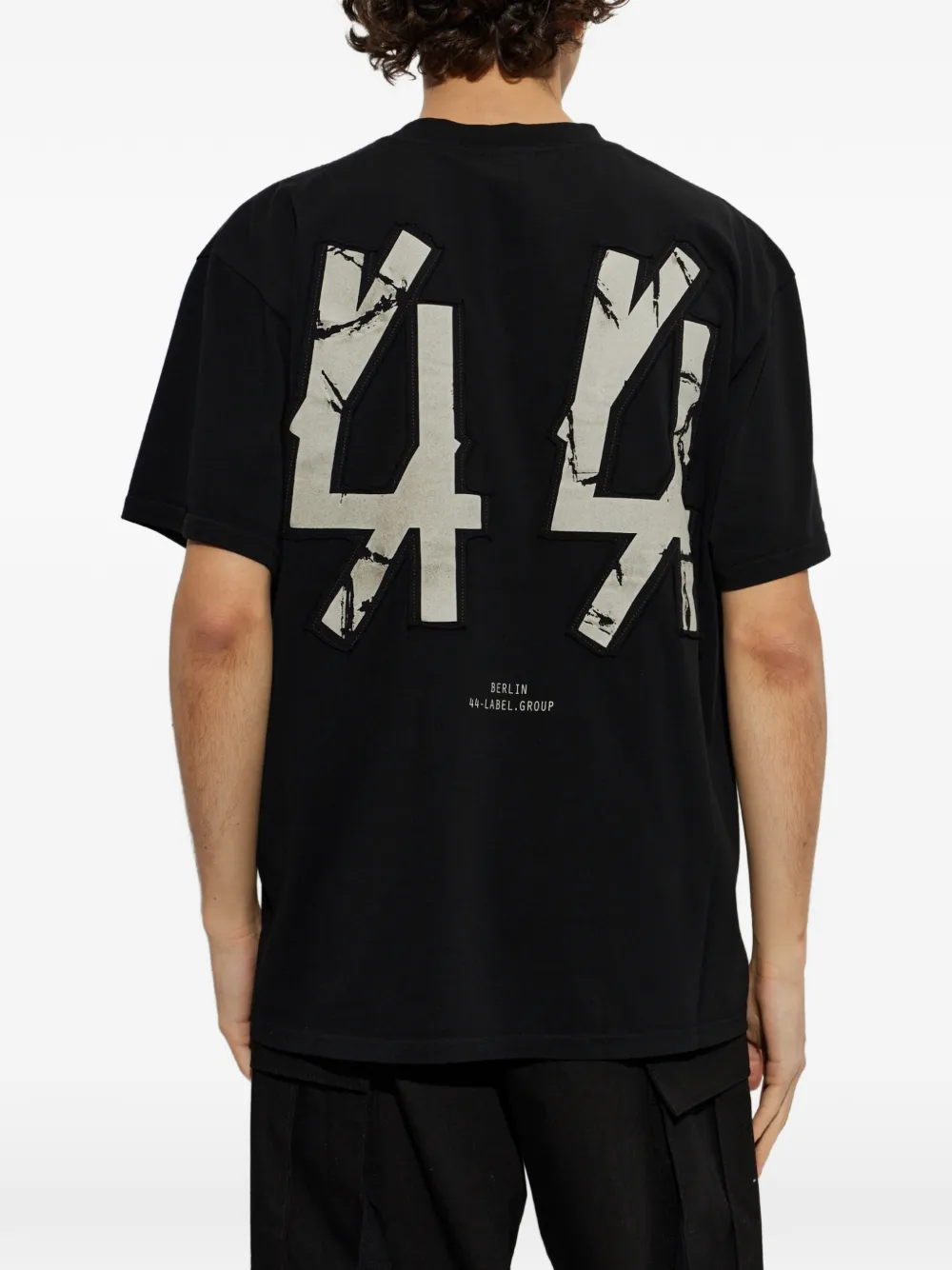 44 Label Group Centipede Graphic Black T-shirt With Iconic Logo In Black