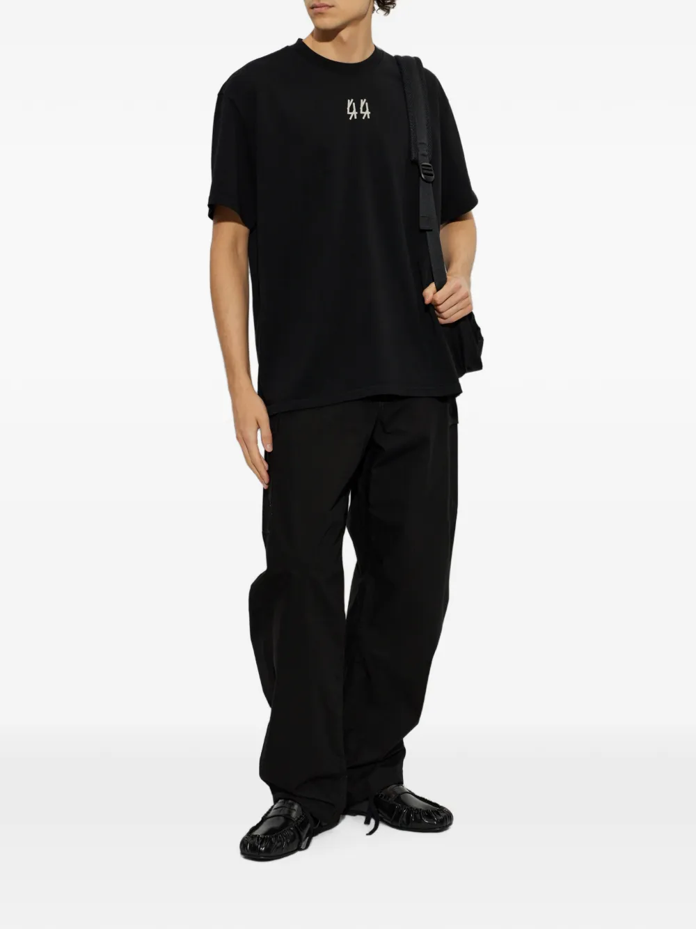 44 LABEL GROUP T-shirt met logoprint Zwart
