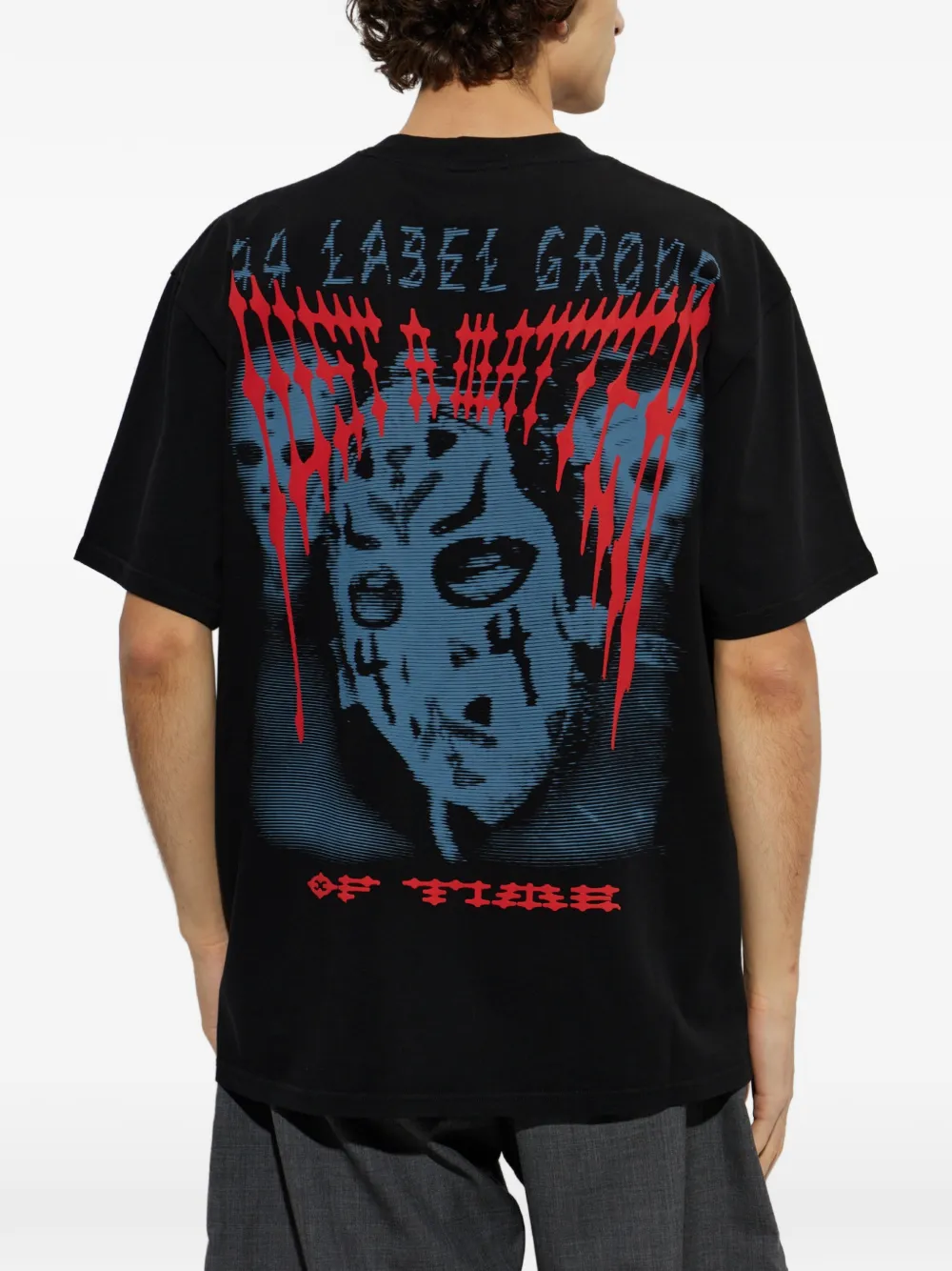44 LABEL GROUP Fear logo-print T-shirt Zwart