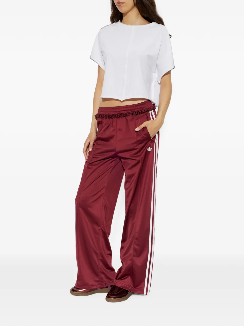 adidas pleated firebird track pants Rood