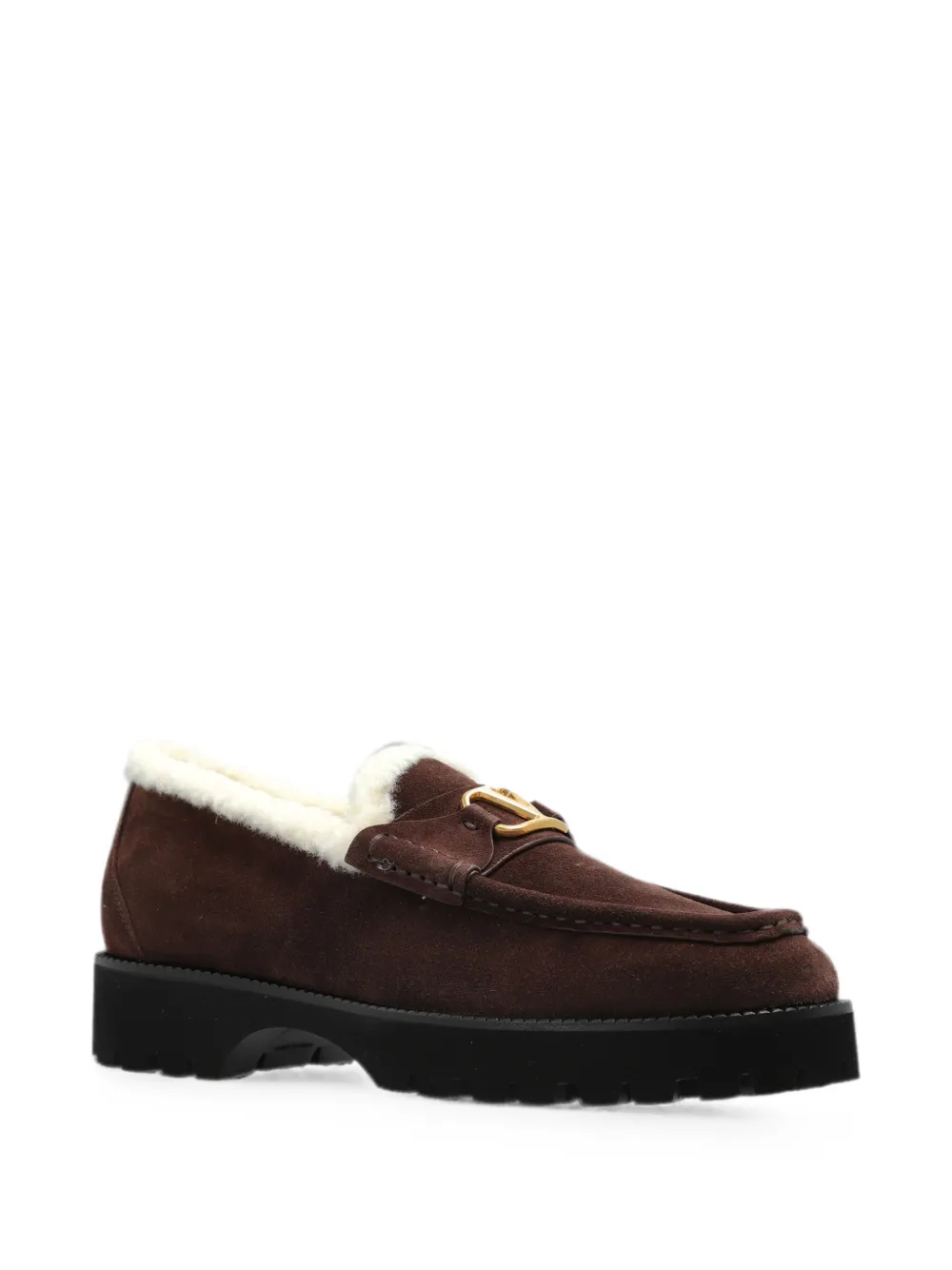 Valentino Garavani VLogo Signature shearling-lined loafers Bruin