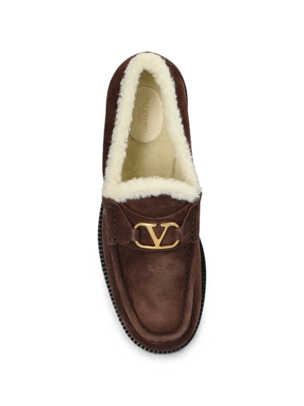 Valentino Garavani VLogo Signature shearling-lined loafers Bruin