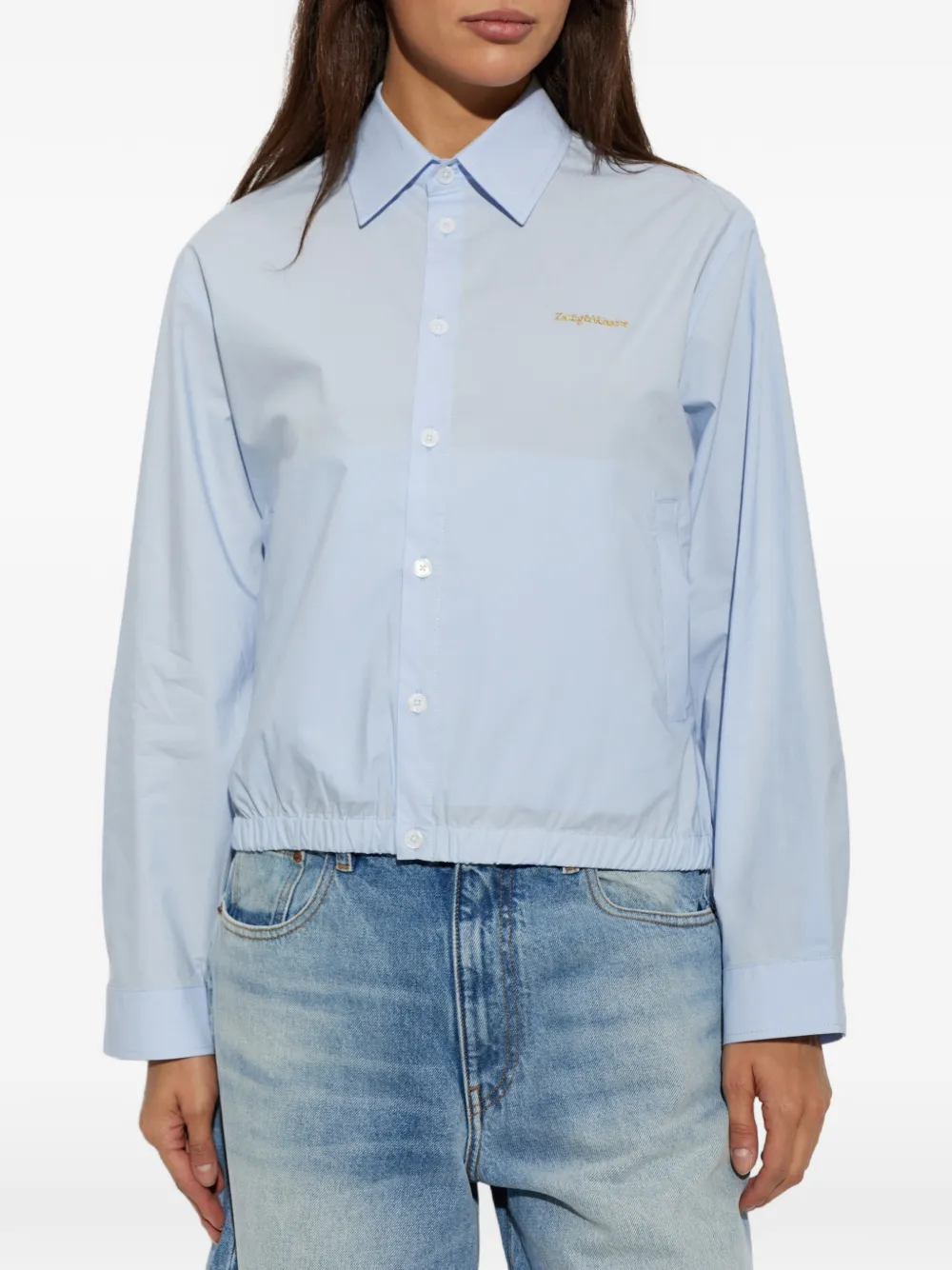 Zadig&Voltaire Toria blouse met elastische zoom Blauw