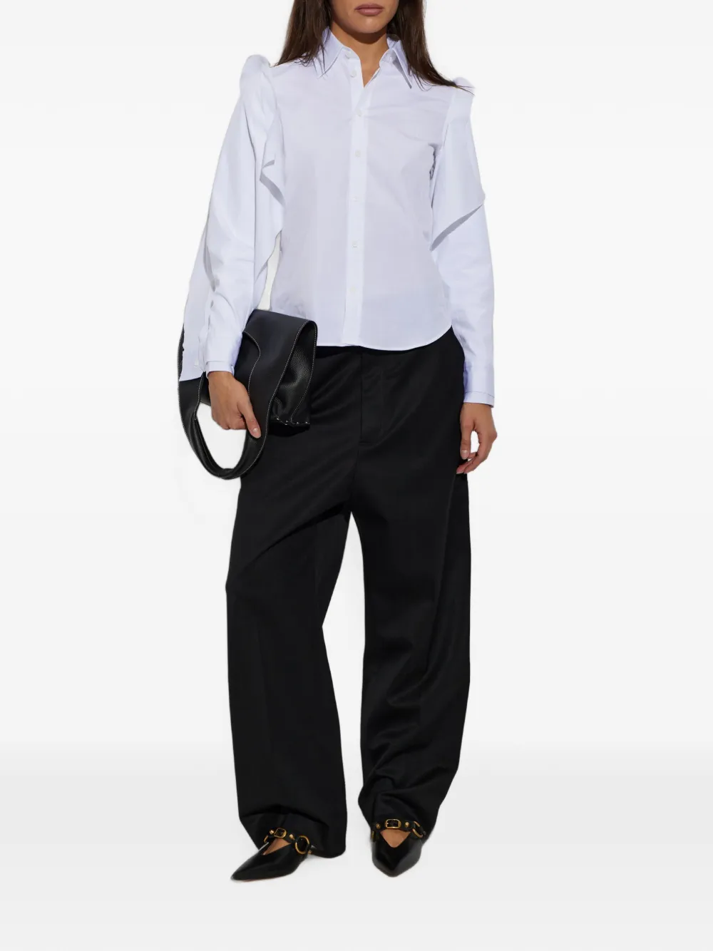 VETEMENTS Shirt met ruches afwerking Wit