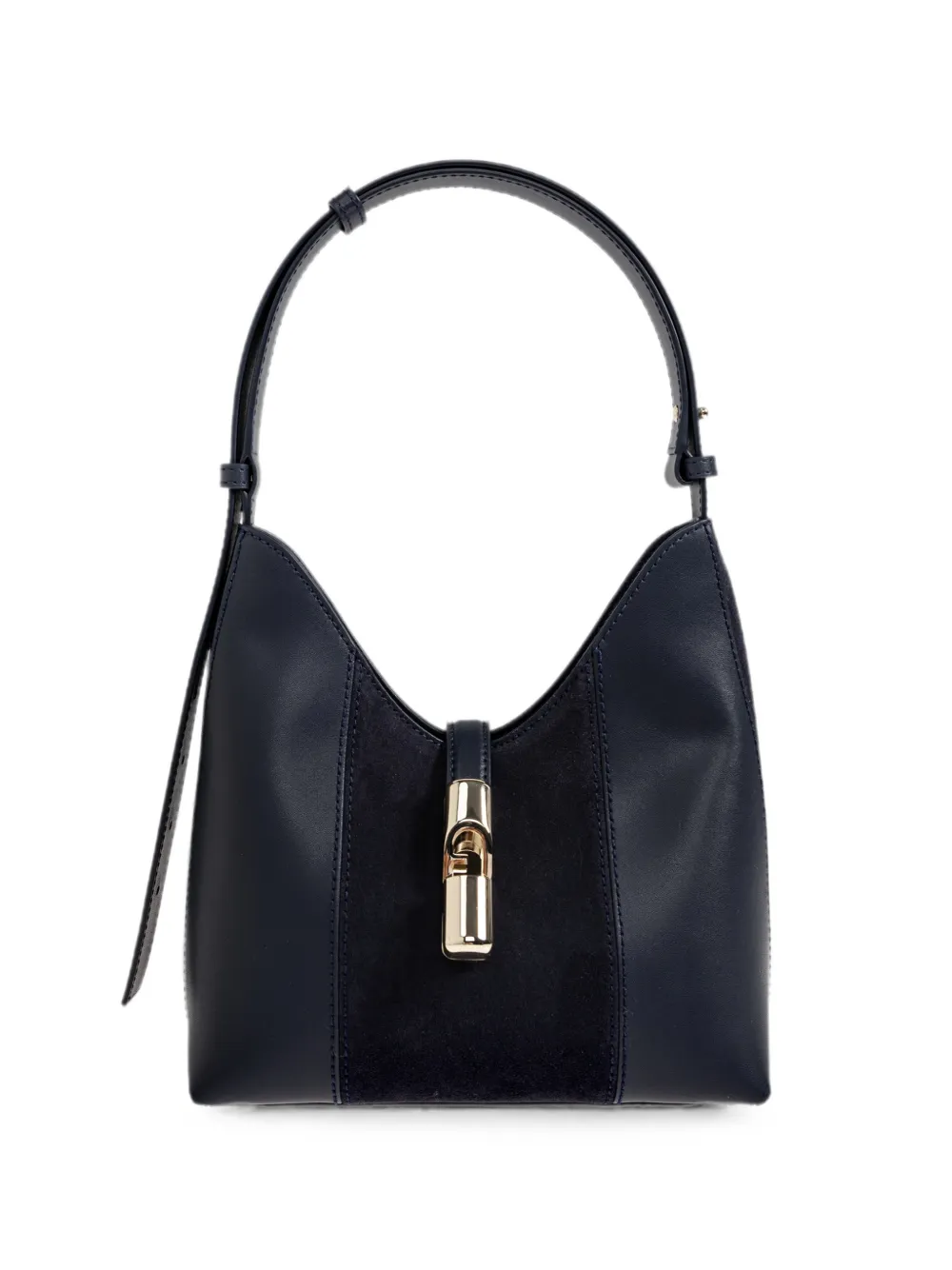 Furla Goccia panelled leather shoulder bag - Blau