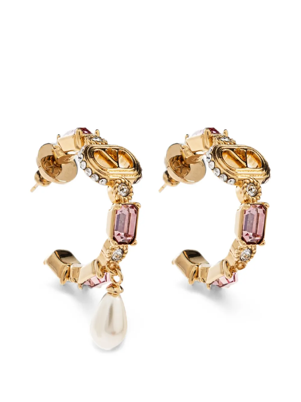 Valentino Garavani Orecchini VLogo Signature con cristalli - Oro