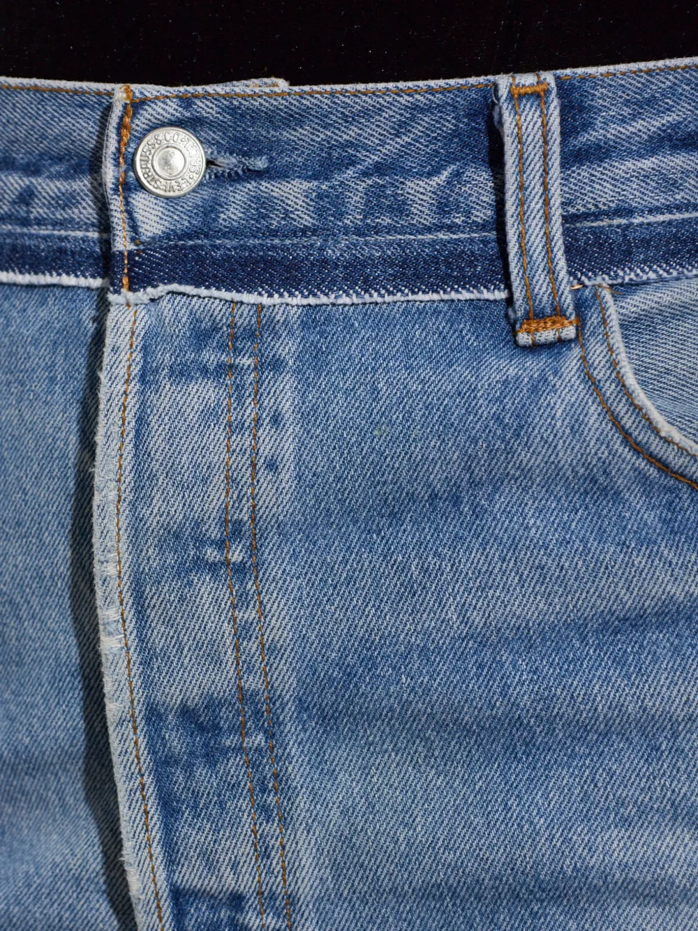 VETEMENTS Gerafelde mini-rok met vervaagd effect Blauw