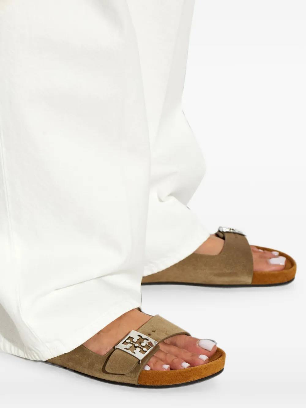 Tory Burch Mellow buckle-fastening sandals Beige
