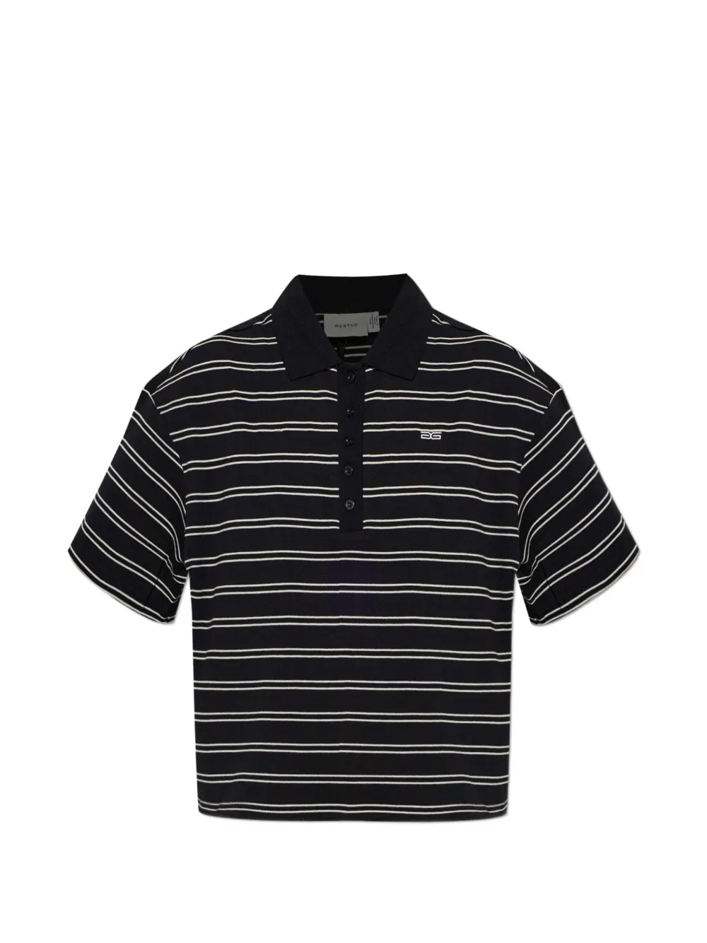 Gestuz striped polo shirt - Nero
