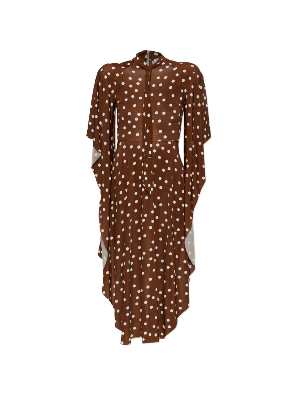 VETEMENTS polka-dot pattern asymmetric dress - Braun