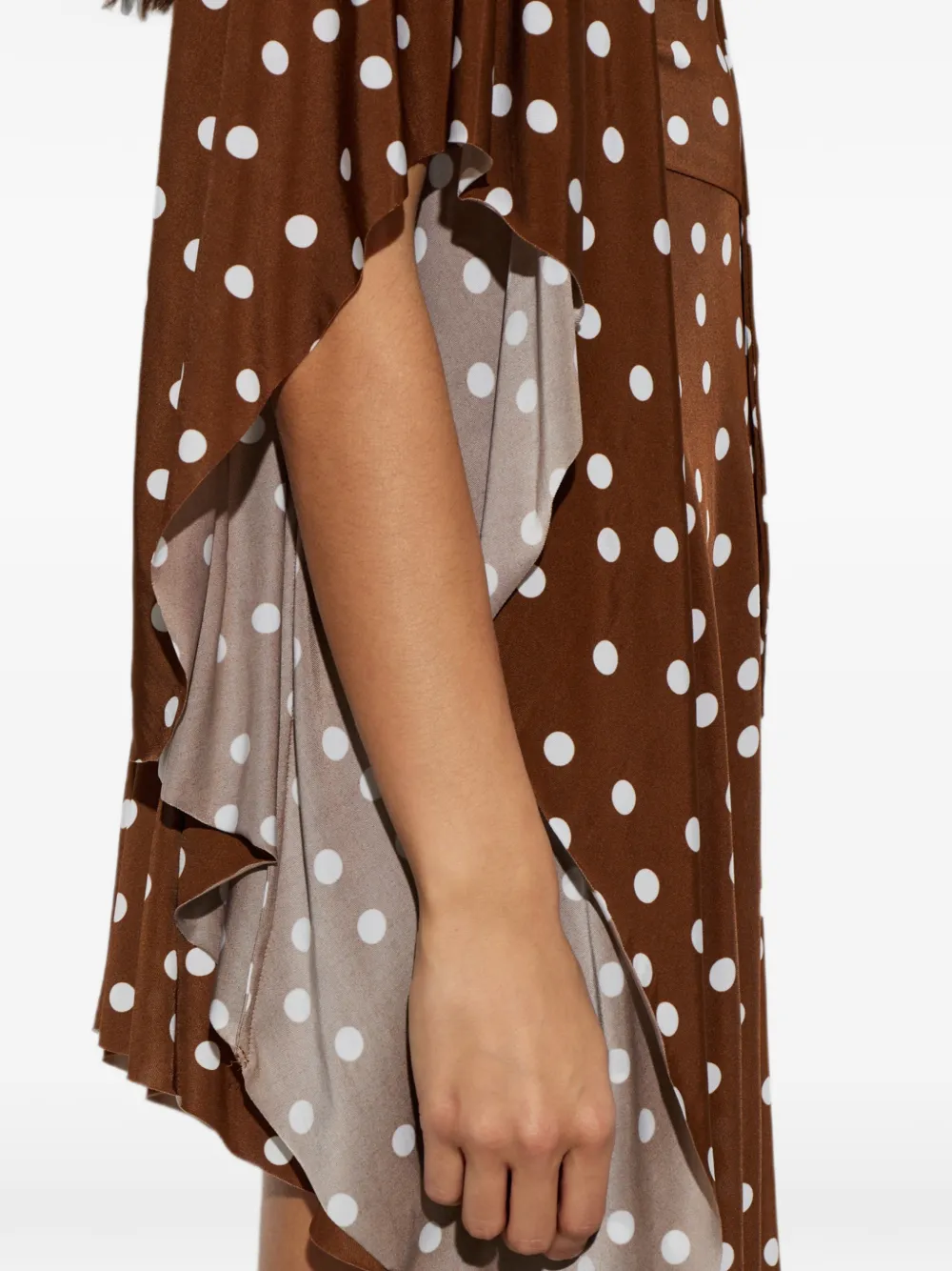 VETEMENTS polka-dot pattern asymmetric dress Bruin