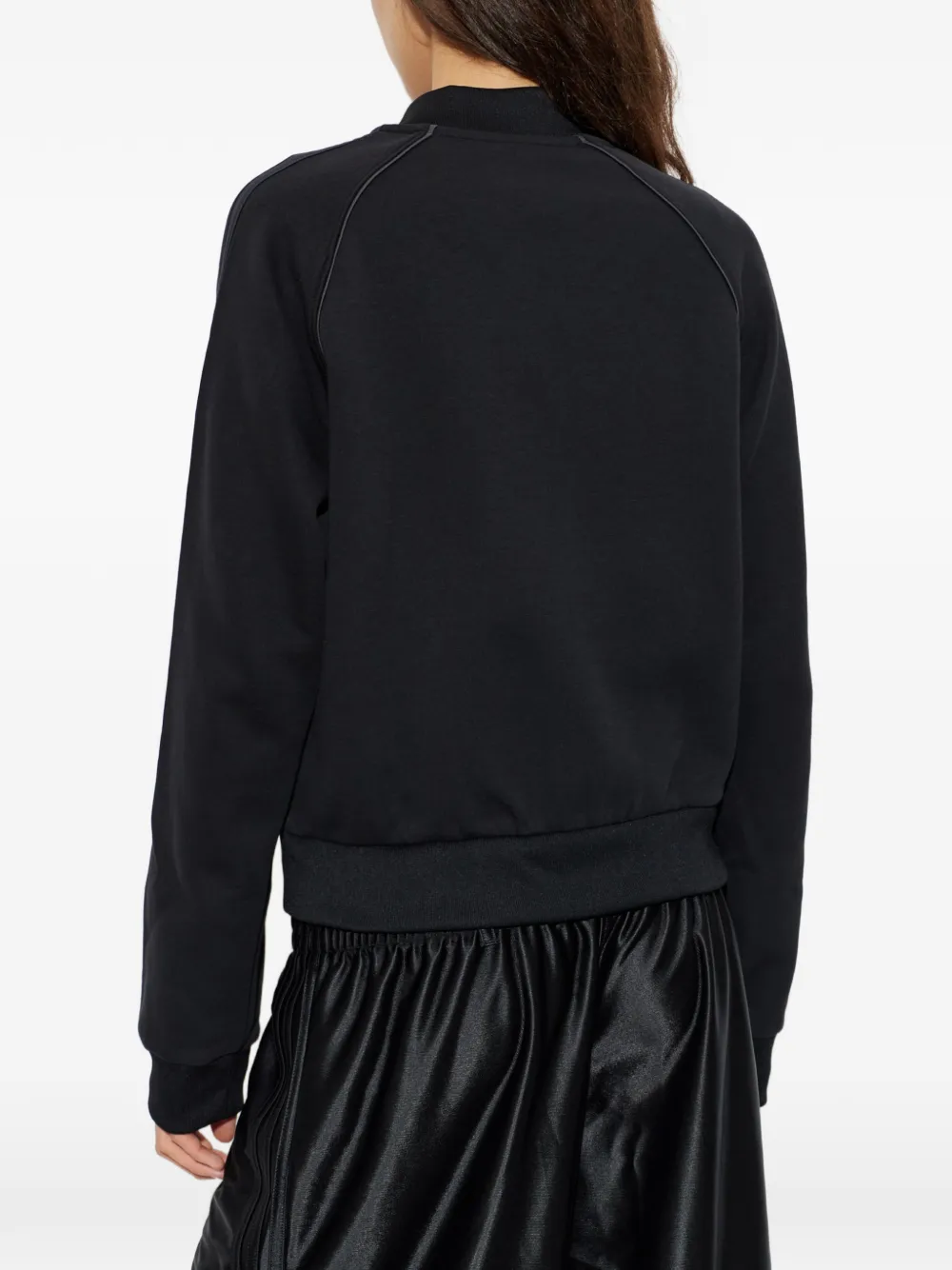 adidas logo-print zip-up sweater Zwart