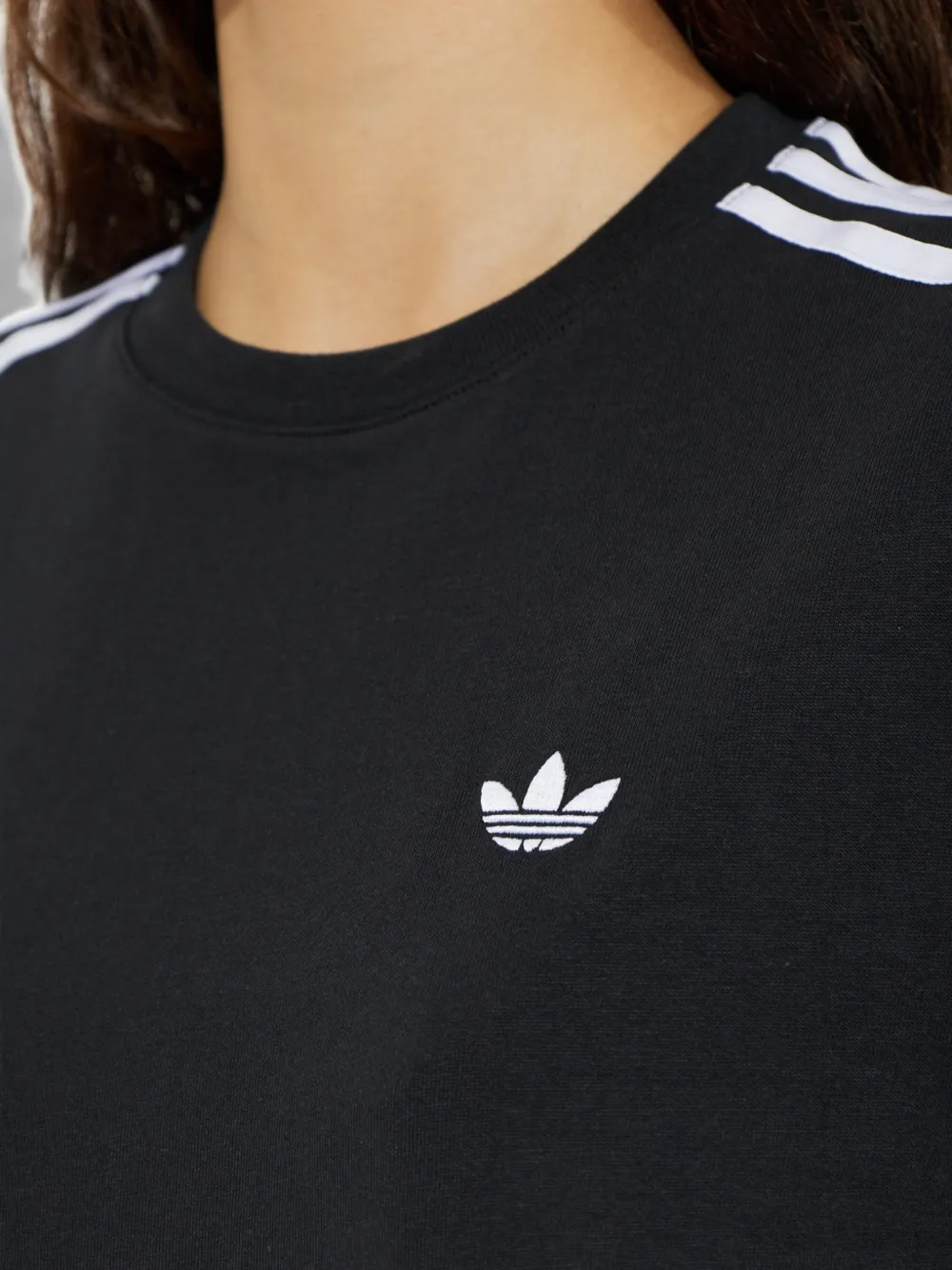 adidas ruffle-trim T-shirt Zwart