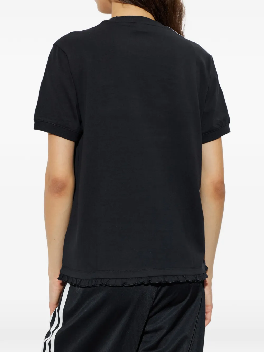 adidas ruffle-trim T-shirt Zwart