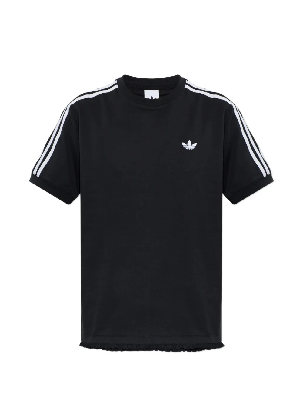 adidas ruffle-trim T-shirt Zwart
