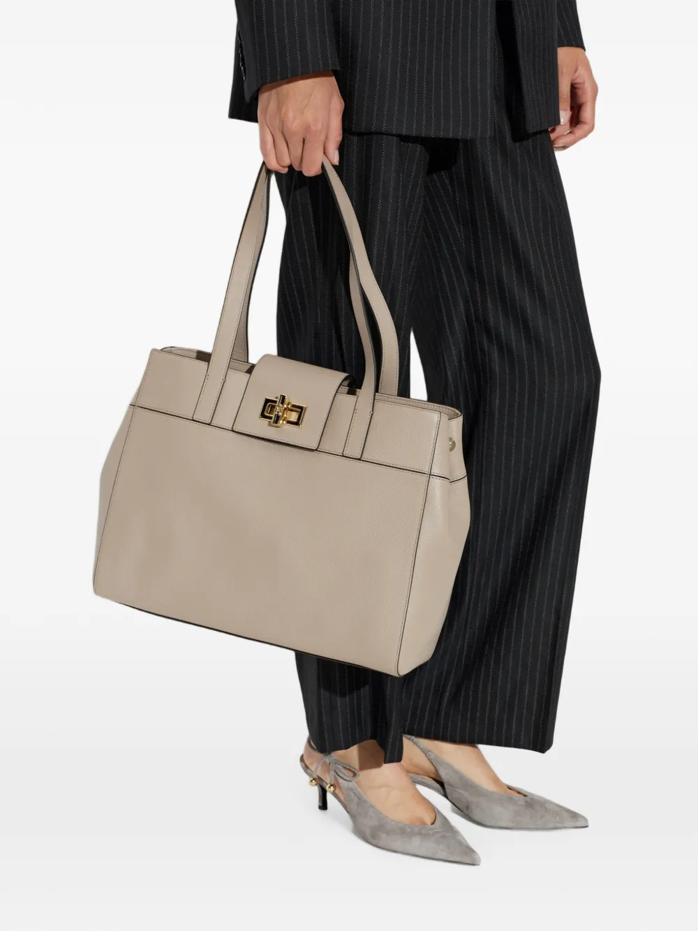 Furla Amelia leren shopper Beige