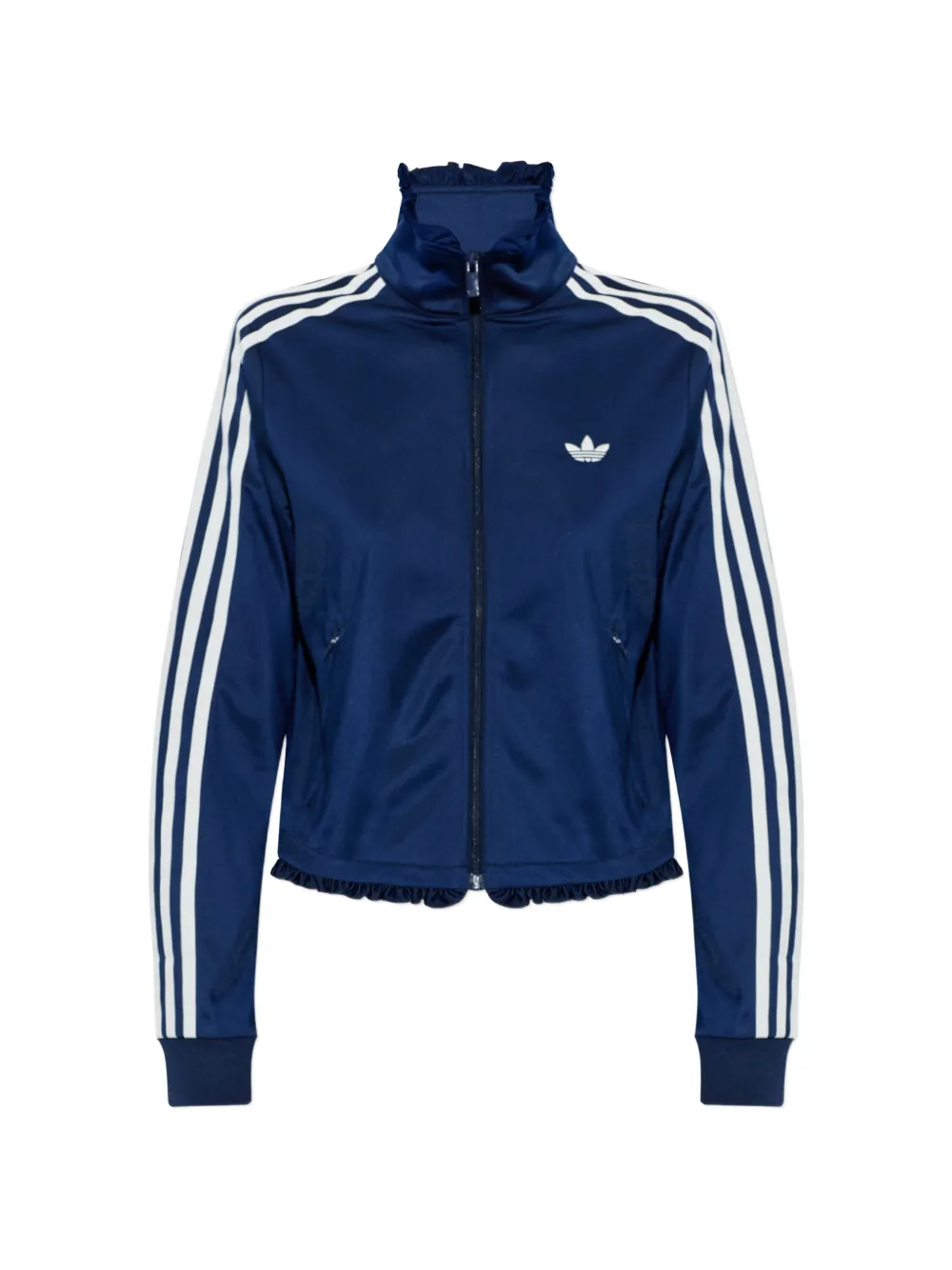 adidas ruffle-trimmed zip-up sweatshirt - Blu