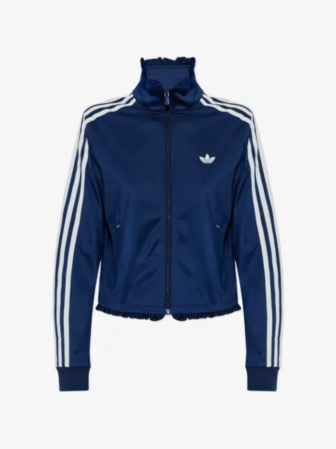adidas ruffle-trimmed zip-up sweatshirt