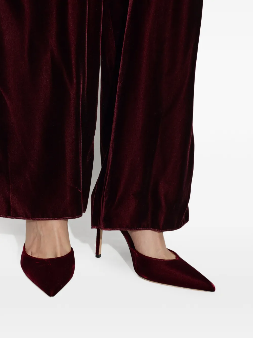 Gianvito Rossi Velsyra velvet pumps Rood