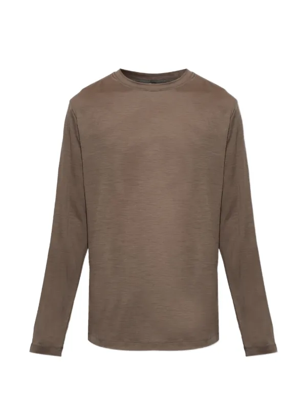 Sease Long-sleeve Wool T-shirt in Brown