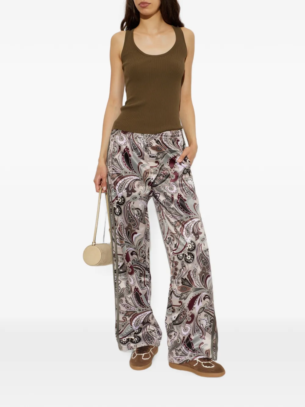 adidas Liberty London firebird satin trackpant Beige