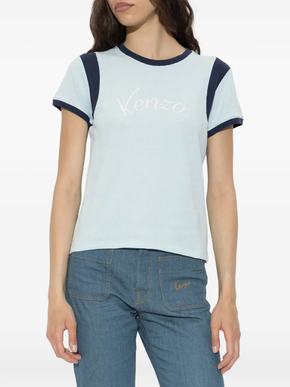 Kenzo T-shirt met logoprint Blauw