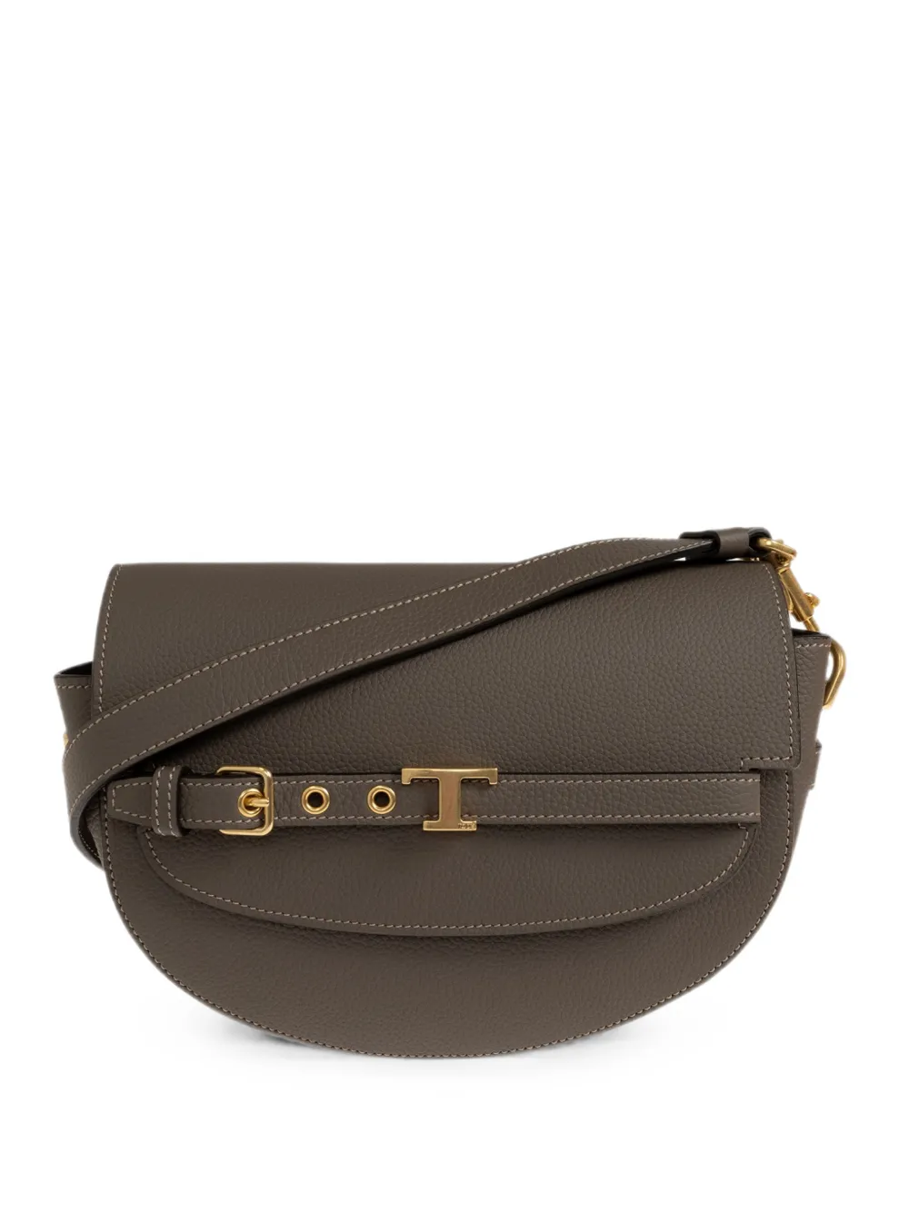Tod's T Signature crossbody bag in leather mini - Grigio