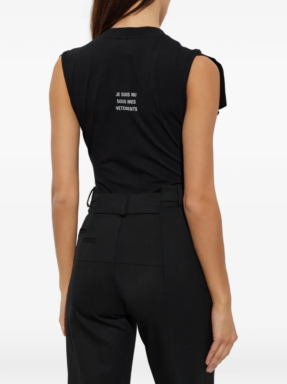 VETEMENTS Body met korte mouwen en tekst Zwart