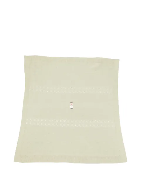 Mayoral embroidered pointelle-knit scarf