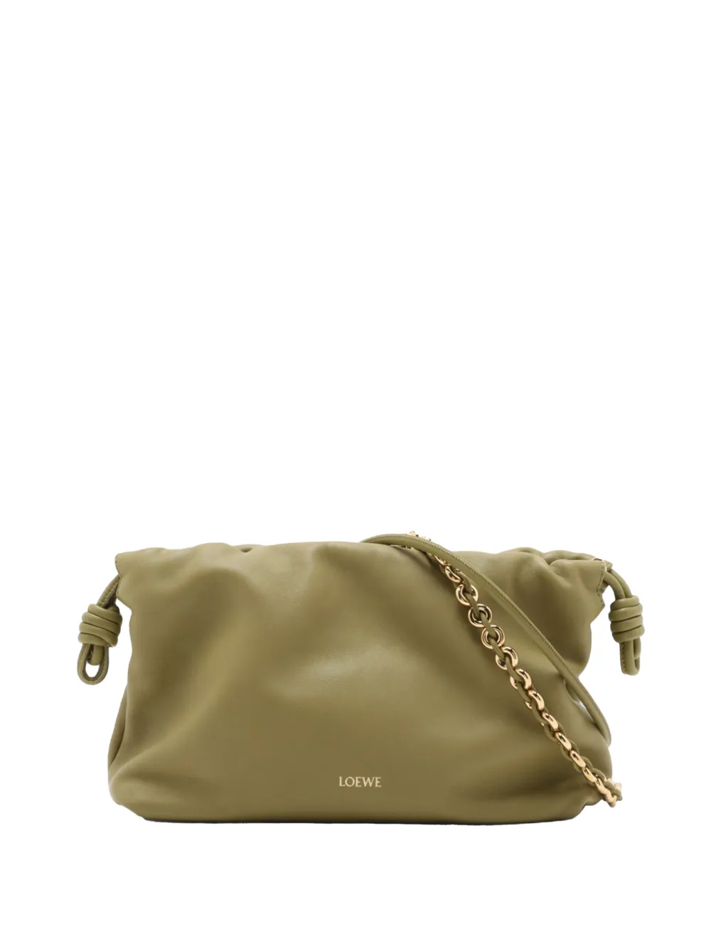 Pre-owned Loewe 2024-2026 Medium Mellow Nappa Lambskin Flamenco Purse Satchel In Green