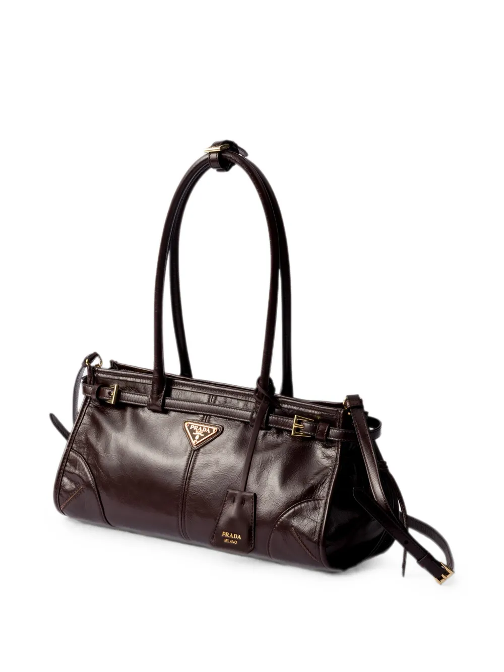 Prada Medium Bonnie leren handtas Bruin