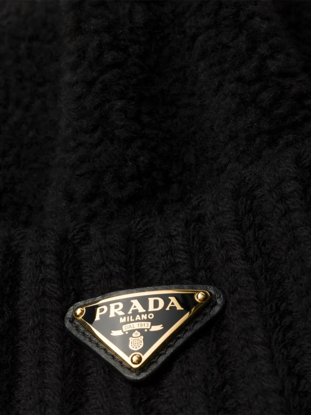 Prada Fleece en wollen muts Zwart