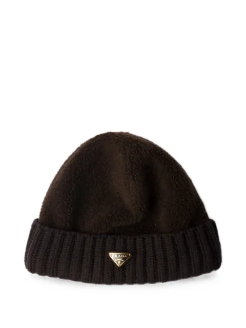 Prada fleece and wool beanie
