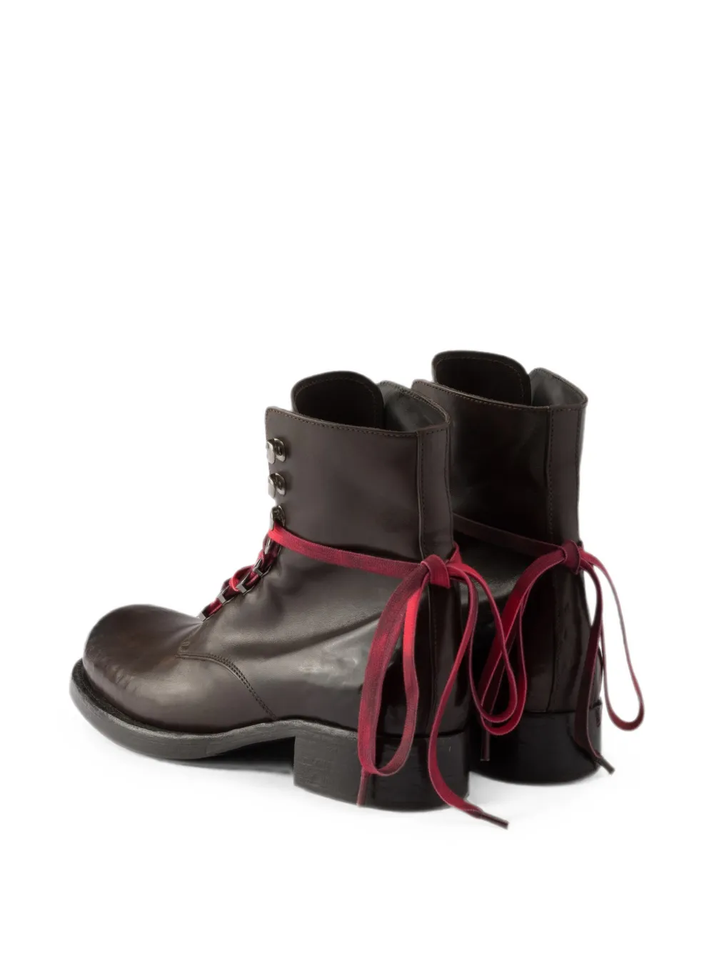 Prada Leren veterlaarzen Bruin