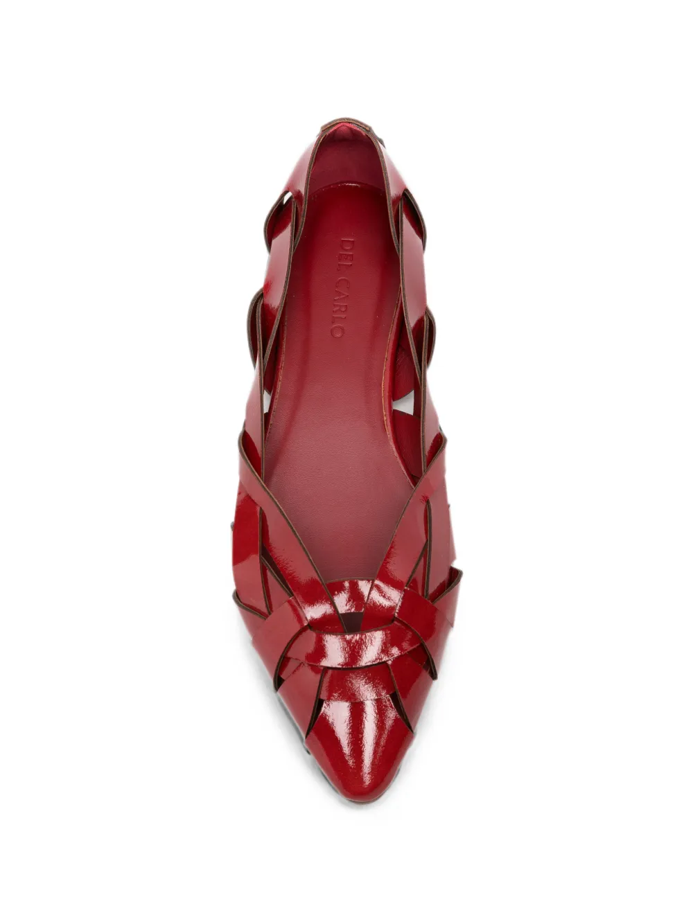 Del Carlo woven patent-leather ballet flats Rood