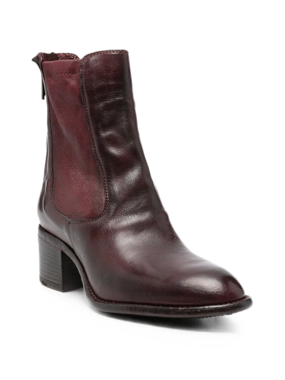LEMARGO rear-zip leather ankle boots Rood
