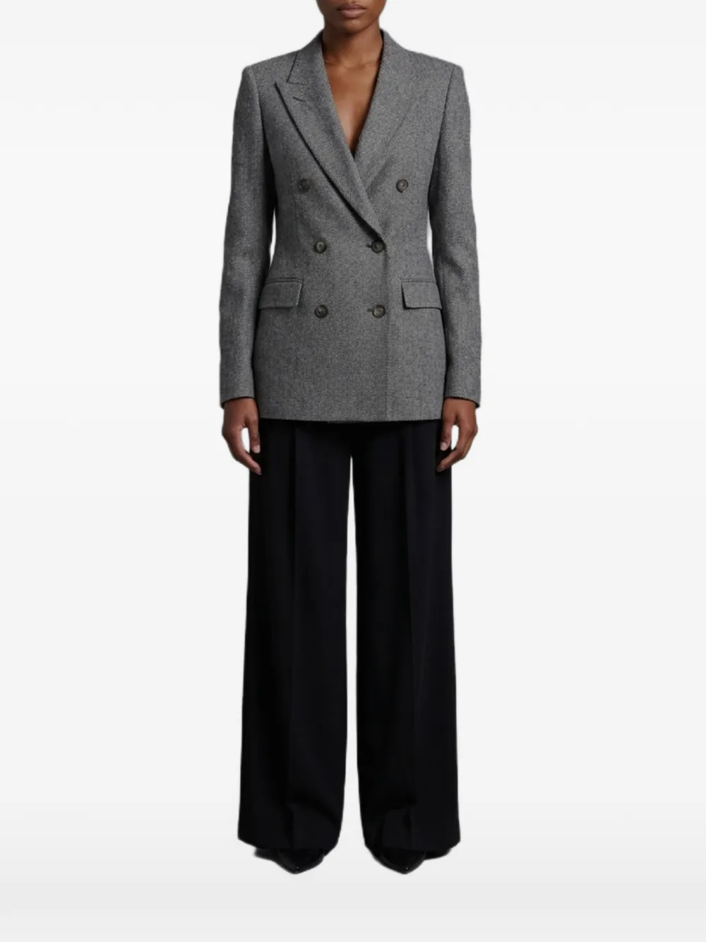 Tagliatore Paris herringbone-pattern double-breasted blazer - Grau