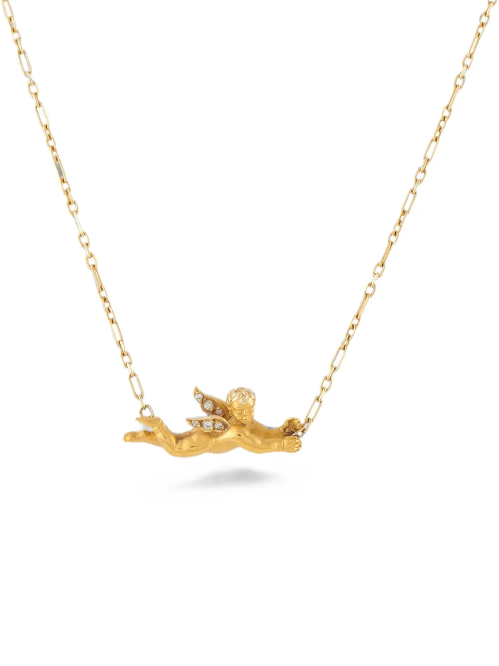 Carrera Y Carrera diamond cherub necklace - Gold