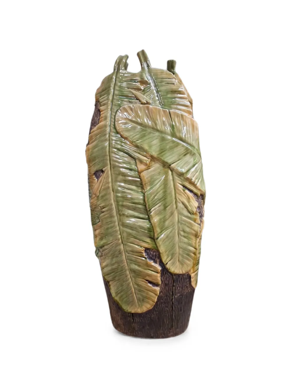 ENZO DE GASPERI leaf-detail floor vase - Grün