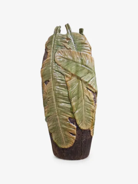 ENZO DE GASPERI leaf-detail floor vase