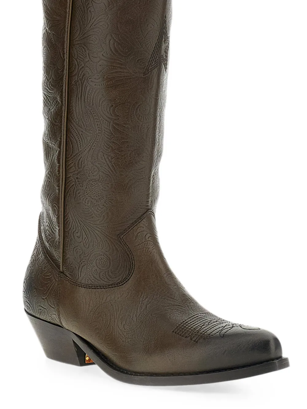 Golden Goose Wish Star embossed-floral western boots Bruin